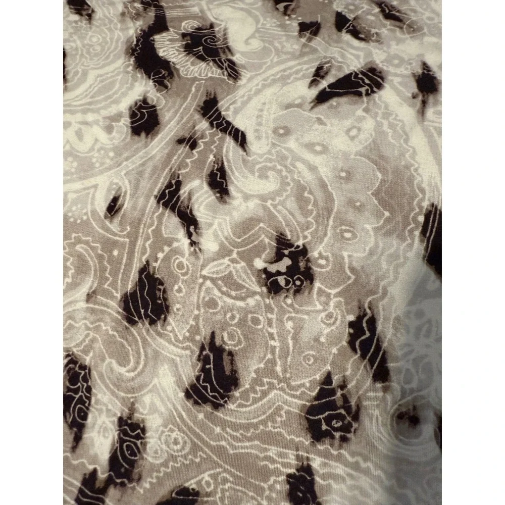 Chicos Size 3 Cowl Neck Long‎ Sleeve Abstract Print Top Women's